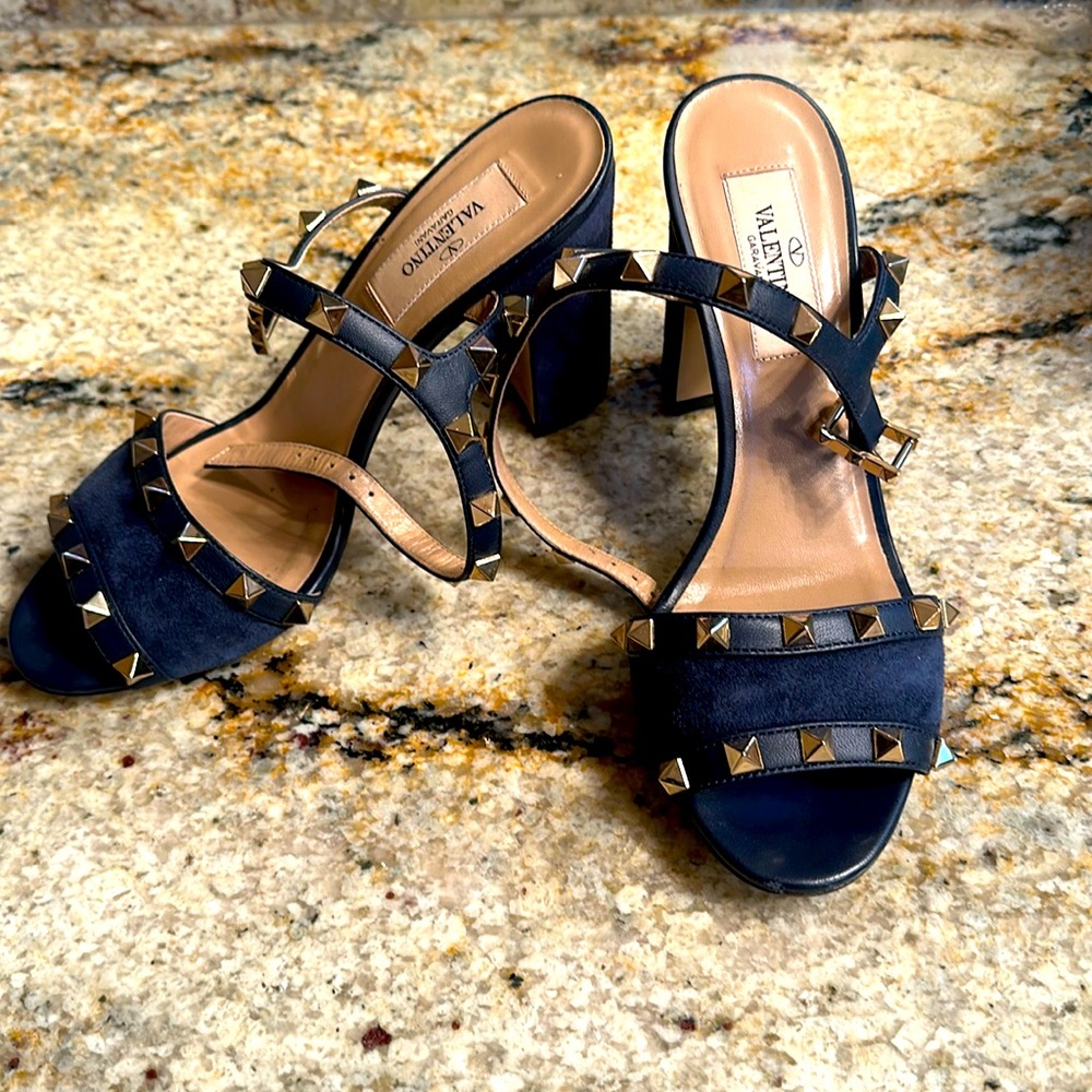 Valentino rock stud suede sandals
